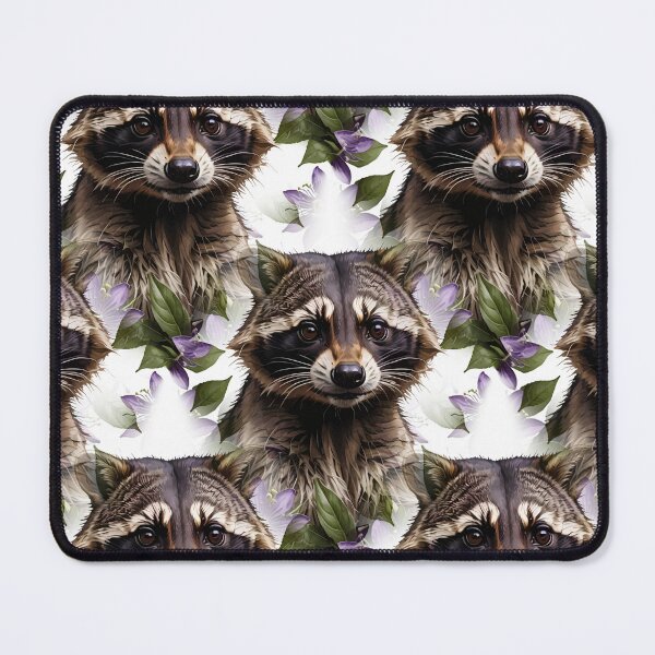 Item preview, A Raccoon Surrounded By Purple Passion Flower Flowers Pattern designed and sold by taiche.