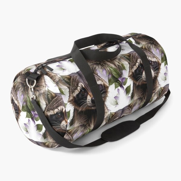 Item preview, A Raccoon Surrounded By Purple Passion Flower Flowers Pattern designed and sold by taiche.
