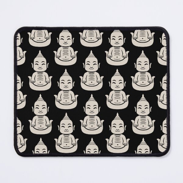 Item preview, Baby Buddha Pattern Black and Linen White designed and sold by tonymagnerart.
