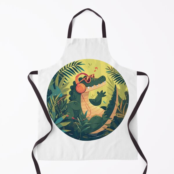 Item preview, Cute Crocodile Listening to Music designed and sold by SMARTKIT DESIGNAGENCY.