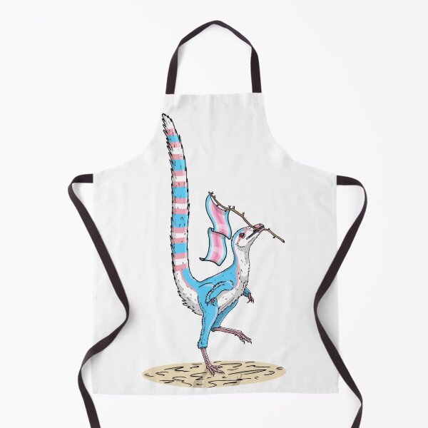 Item preview, Trans Sinosauropteryx Holding a Transfem Flag (blue version)  designed and sold by Julianne Kiely.