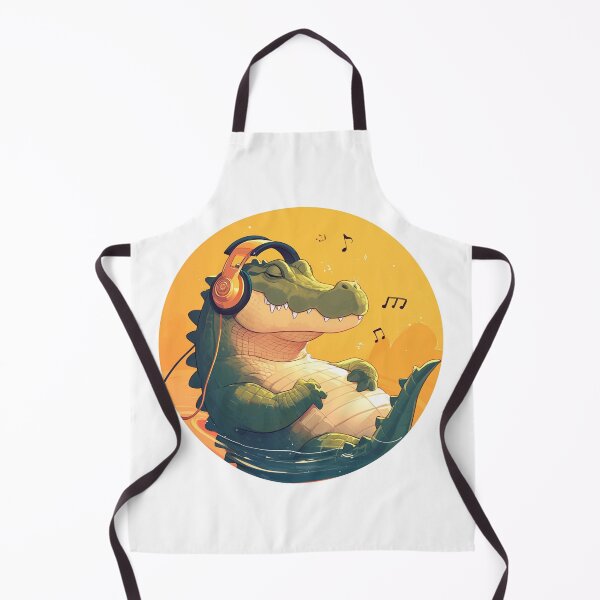 Item preview, Cute Crocodile Listening to Music designed and sold by SMARTKIT DESIGNAGENCY.