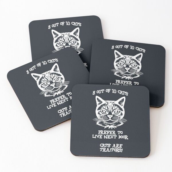 Item preview, 8 out of 10 cats prefer to live next door (white) designed and sold by SolidEarthArt.