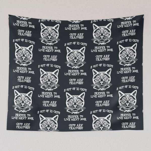 Item preview, 8 out of 10 cats prefer to live next door (white) designed and sold by SolidEarthArt.