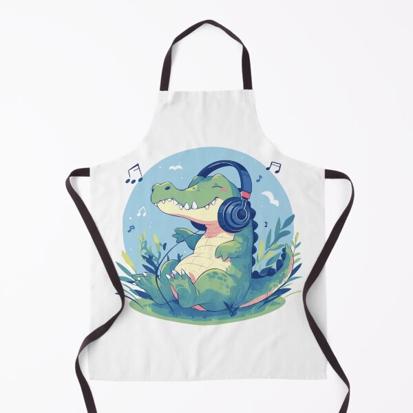 Item preview, Cute Crocodile Listening to Music designed and sold by SMARTKIT DESIGNAGENCY.
