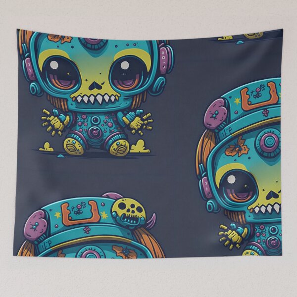 Item preview, skull babyrobot kawaii 9 designed and sold by offline24.