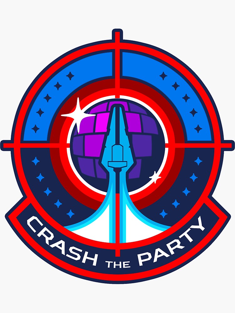 Thumbnail 3 of 3, Sticker, Cosmopunk Patch - Crash the Party designed and sold by Cosmopunk.