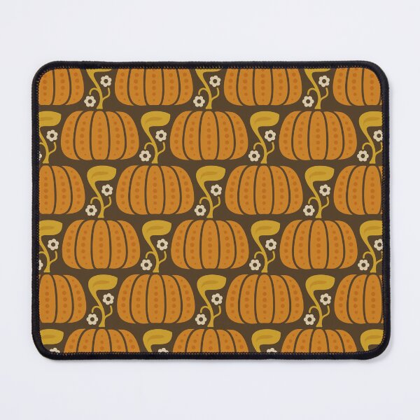Item preview, KF 0253 E - Vintage Retro Pumpkin 70s Floral Pattern in Orange Brown designed and sold by KhakiFinch.