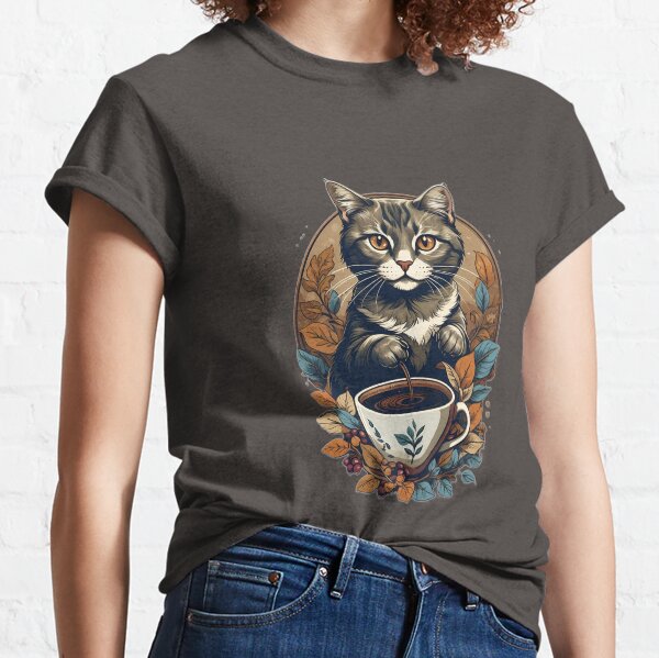 Item preview, High quality Logo for a store specializing in home-roasted coffee beans using a cat illustration designed and sold by Amna Algohry.