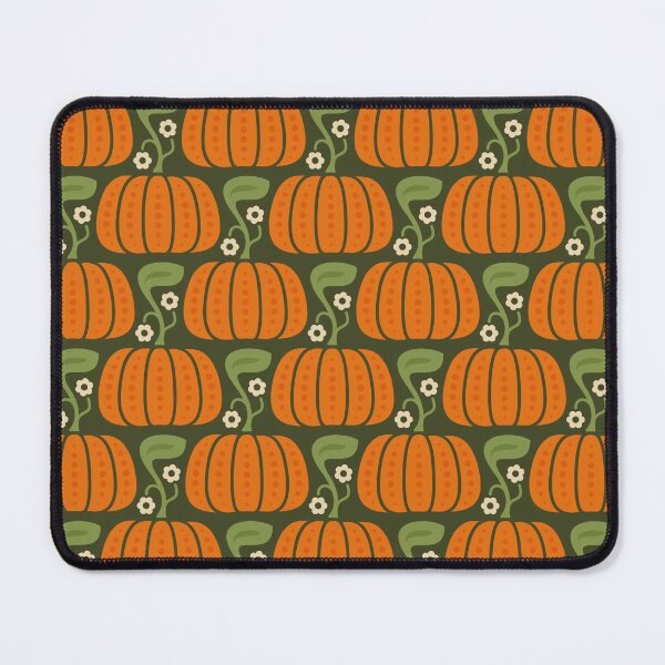 Item preview, KF 0253 A - Vintage Retro Pumpkin 70s Floral Pattern in Orange Green designed and sold by KhakiFinch.