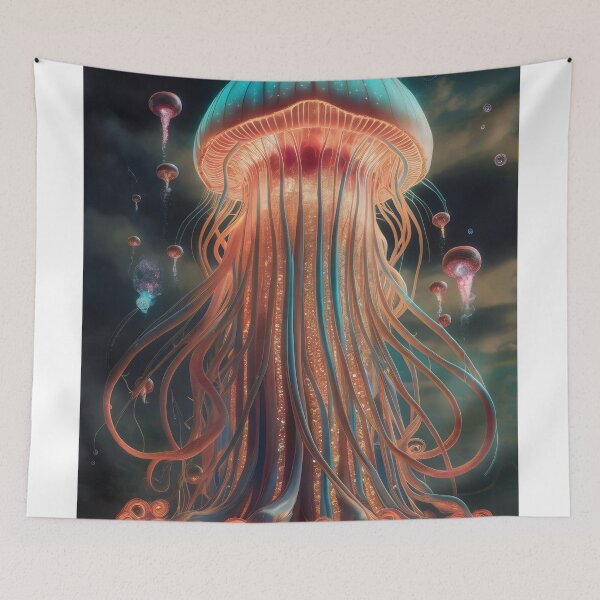 Item preview, Jellyfish in the ocean waters. designed and sold by MyHappyArtShop.