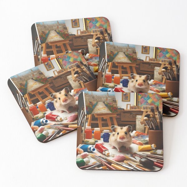 Item preview, Hamster Exploring Colorful Studio designed and sold by Enchanting Art Vista.