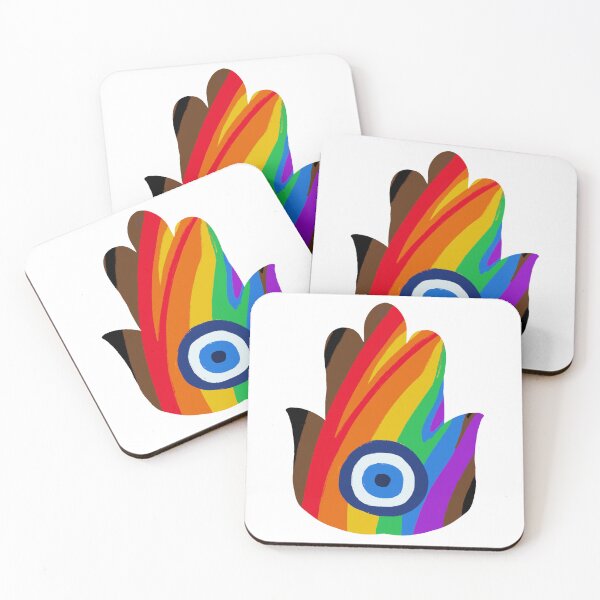 Item preview, More Color More Pride / Philadelphia Pride Flag Hamsa designed and sold by PeaceforIsrael.