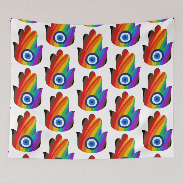 Item preview, More Color More Pride / Philadelphia Pride Flag Hamsa designed and sold by PeaceforIsrael.