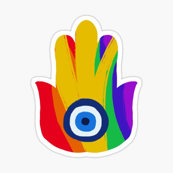 Item preview, Freedom Pride / Tel Aviv Pride Flag Hamsa designed and sold by PeaceforIsrael.