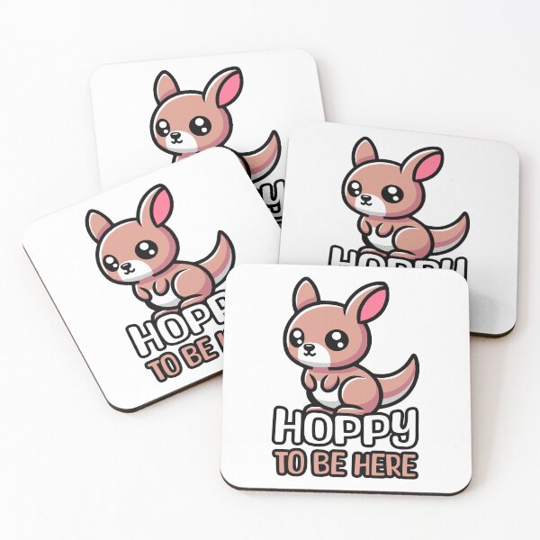 Item preview, Hoppy to be here! Cute Kangaroo Pun designed and sold by PMCreative.