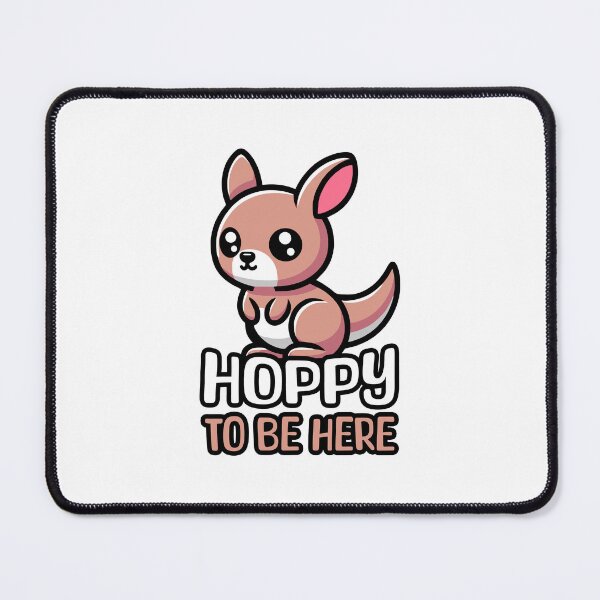 Item preview, Hoppy to be here! Cute Kangaroo Pun designed and sold by PMCreative.