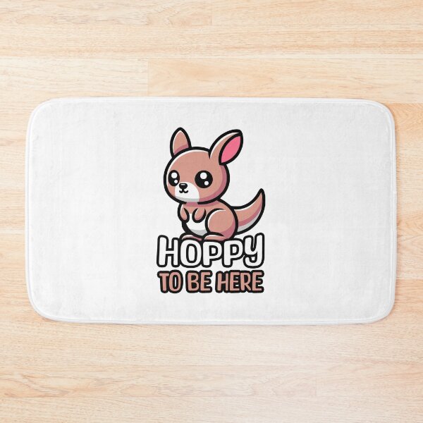 Item preview, Hoppy to be here! Cute Kangaroo Pun designed and sold by PMCreative.
