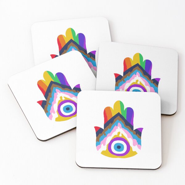 Item preview, Progress Pride / Inclusive Pride Flag Hamsa designed and sold by PeaceforIsrael.