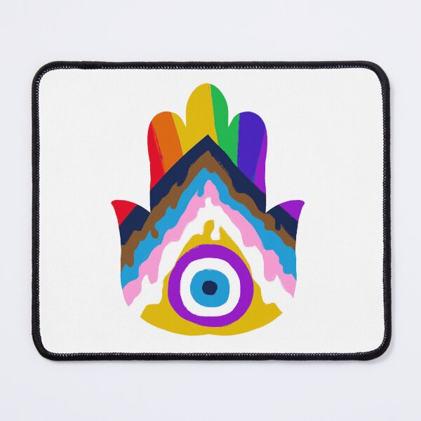 Item preview, Progress Pride / Inclusive Pride Flag Hamsa designed and sold by PeaceforIsrael.