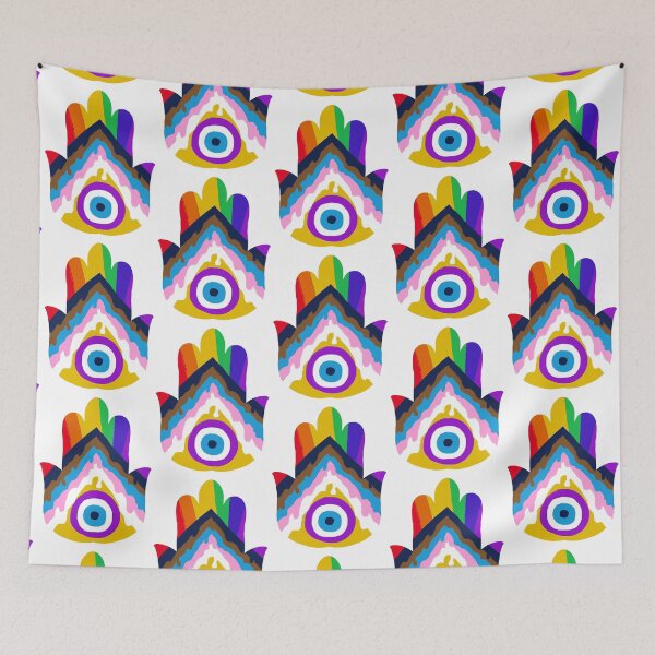 Item preview, Progress Pride / Inclusive Pride Flag Hamsa designed and sold by PeaceforIsrael.