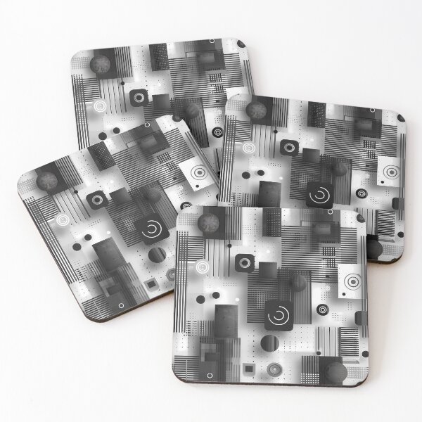 Item preview, Geometric patterns in hues of black and white v.4 designed and sold by Print2Harbor.