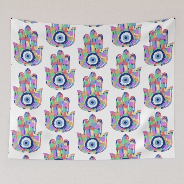 Item preview, Pastel Mosaic Pride Flag Hamsa designed and sold by PeaceforIsrael.