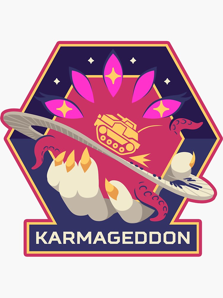 Thumbnail 3 of 3, Sticker, Cosmopunk Patch - Karmageddon designed and sold by Cosmopunk.