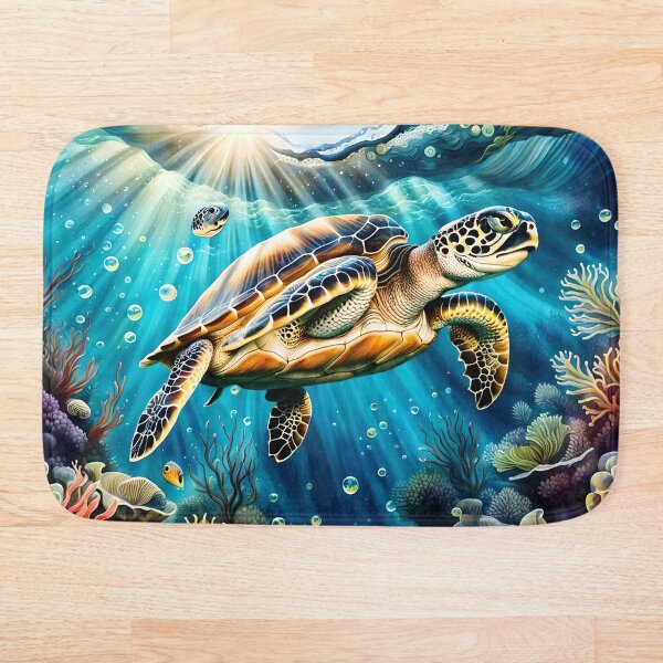 Item preview, Tortuga marina bajo el agua designed and sold by Lilsilverfish.