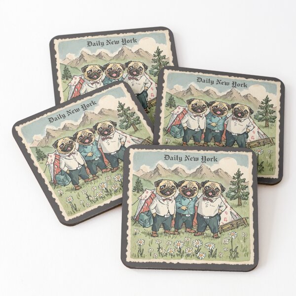 Item preview, Daily Cute Pug Puppies Dog Mom Mountaineering New York designed and sold by FociCreate.
