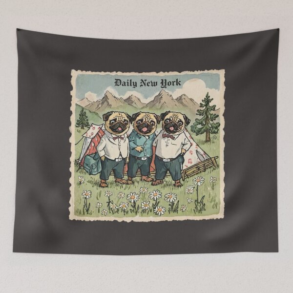 Item preview, Daily Cute Pug Puppies Dog Mom Mountaineering New York designed and sold by FociCreate.
