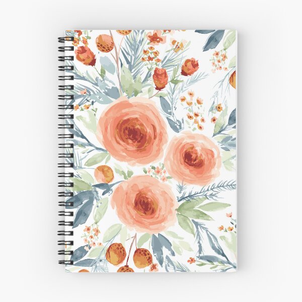 Item preview, Watercolor coral cabbage roses designed and sold by Linda Peterson.