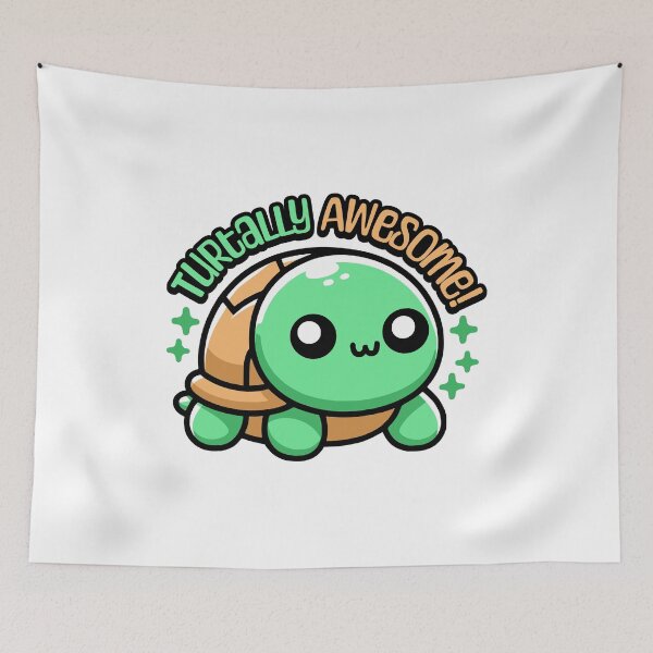 Item preview, Turtally Awesome! Kawaii Cute Turtle Pun designed and sold by PMCreative.