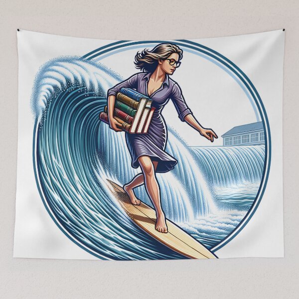 Item preview, The Surfin' Librarian! designed and sold by joystreethouse.