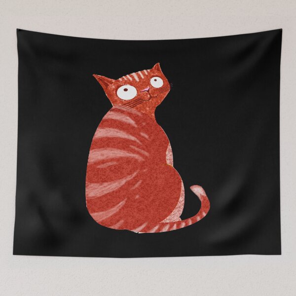 Item preview,  Red Cat (Black BG) designed and sold by BessoChicca.