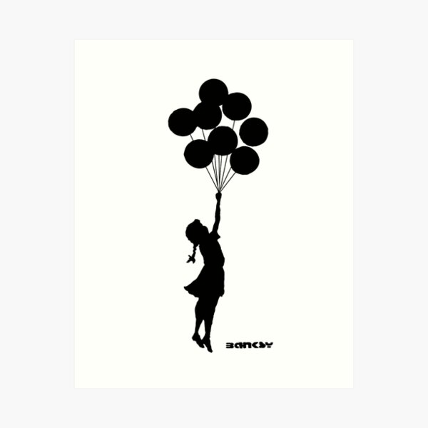 Aperçu de l'œuvre Banksy – Fille avec des ballons créée et vendue par URBANZ.