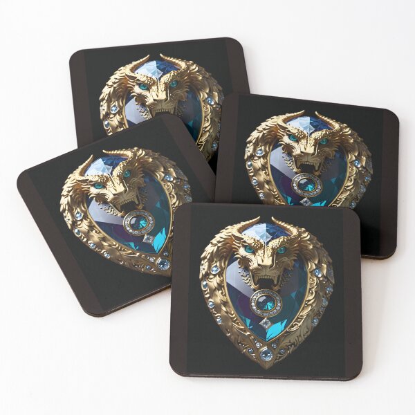 Item preview, Custom Azure Cobalt Leopard Dragon Golden Diamond Shield designed and sold by Way Way Cool.