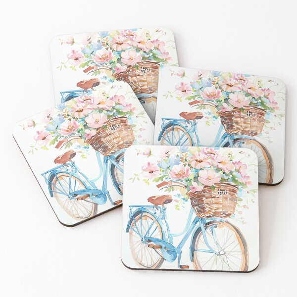 Item preview, flowery bicycle art designed and sold by NathalieTecher.