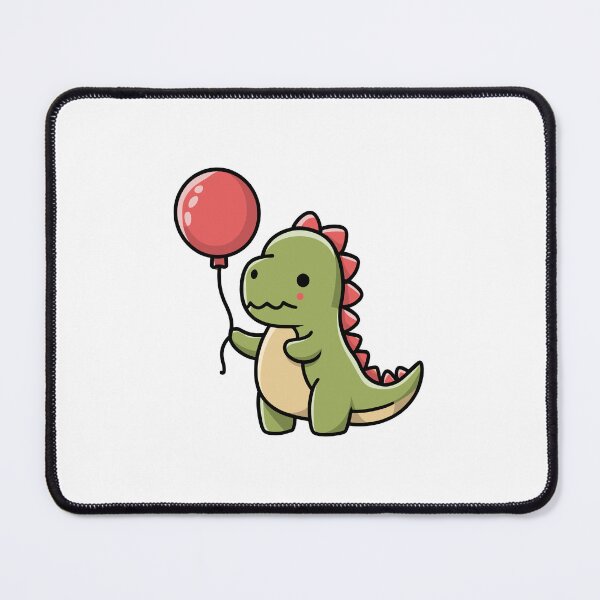 Artikelvorschau, Kawaii Dinosaurier mit einem roten Ballon entworfen und verkauft von MaateoDesign.