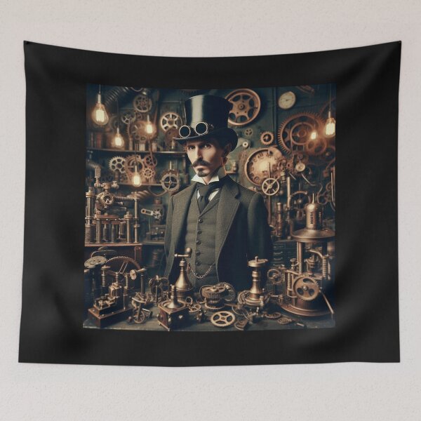 Item preview, Steampunk nikola tesla designed and sold by sevenmountains.