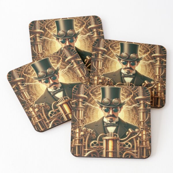 Item preview, Steampunk nikola tesla designed and sold by sevenmountains.