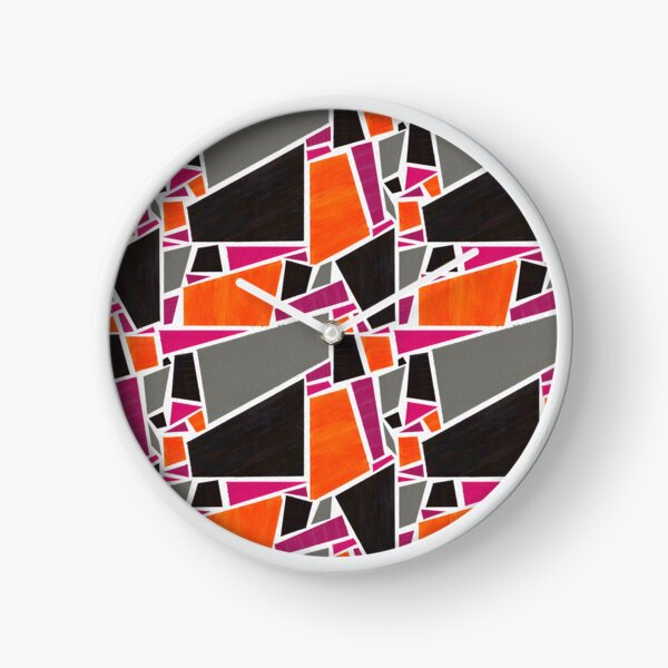 Mod Stained Glass - Magenta Orange Clock