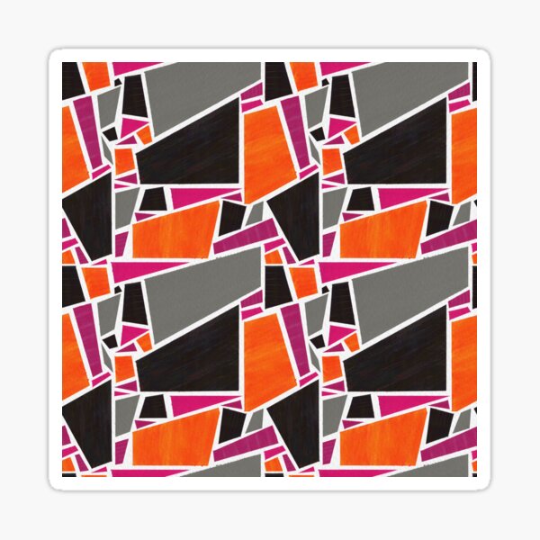 Mod Stained Glass - Magenta Orange Sticker