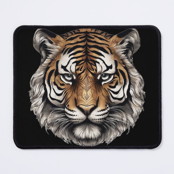Item preview, Portrait of a colorful tiger with a tattoo designed and sold by artistry2024.