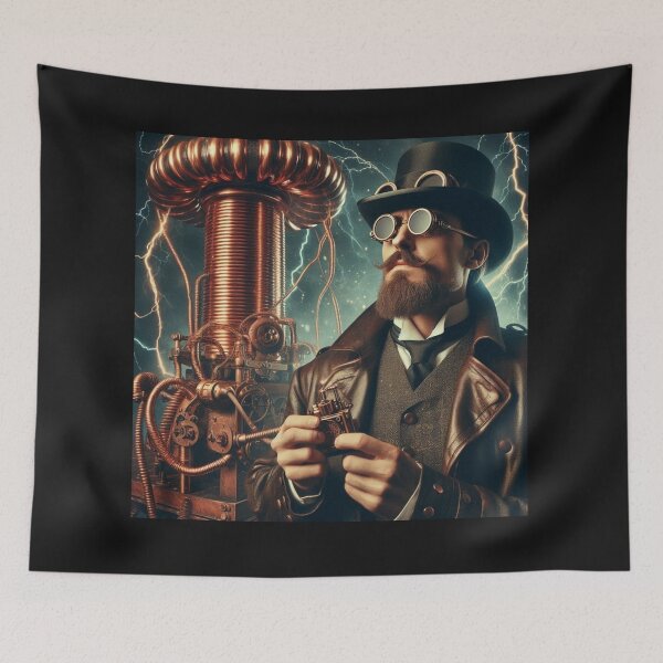 Item preview, Steampunk nikola tesla designed and sold by sevenmountains.