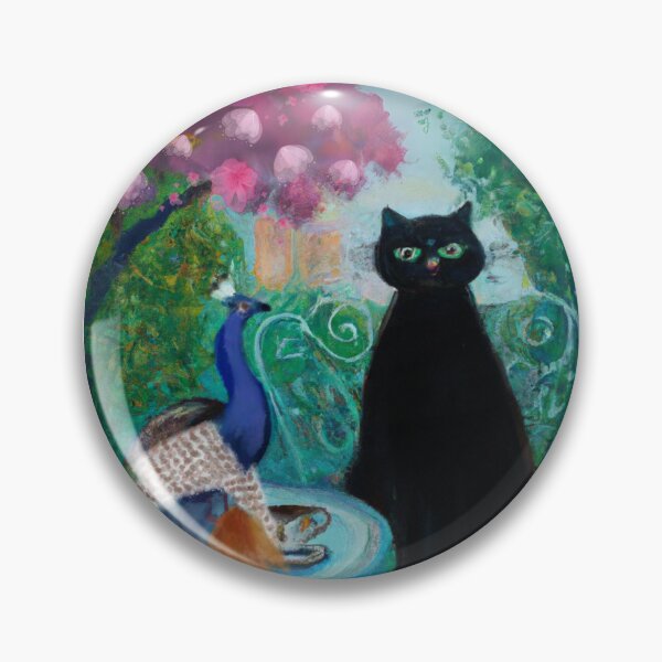 Item preview, the peacock and the cat designed and sold by tattyhula.