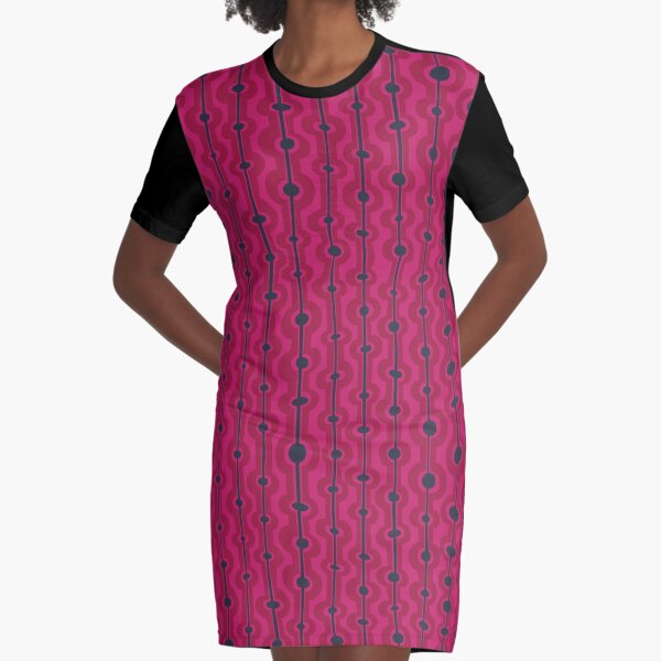 Item preview, Seaweed stripes - Raspberry pink and charcoal - organic pattern by Cecca Designs designed and sold by Cecca-Designs.