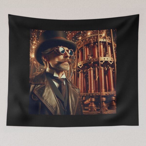 Item preview, Steampunk nikola tesla designed and sold by sevenmountains.