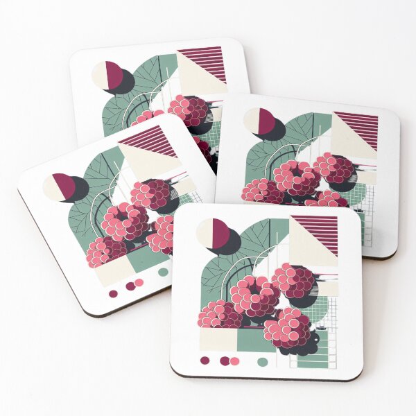Item preview, Modern Raspberry Geometric Art - Trendy Home Decor designed and sold by MiszungART.