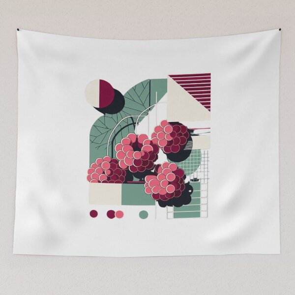 Item preview, Modern Raspberry Geometric Art - Trendy Home Decor designed and sold by MiszungART.